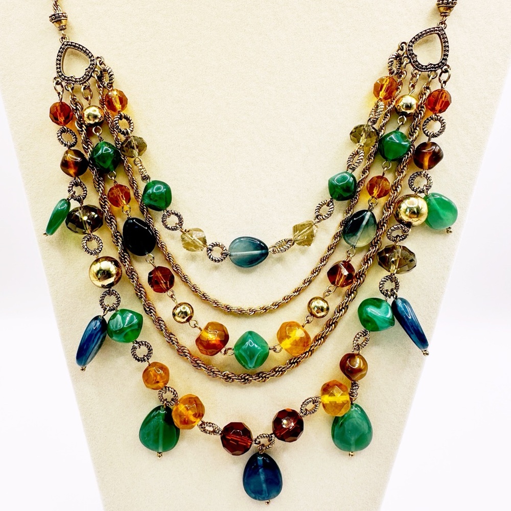 Stunning layered beaded Charter Club Necklace NWT